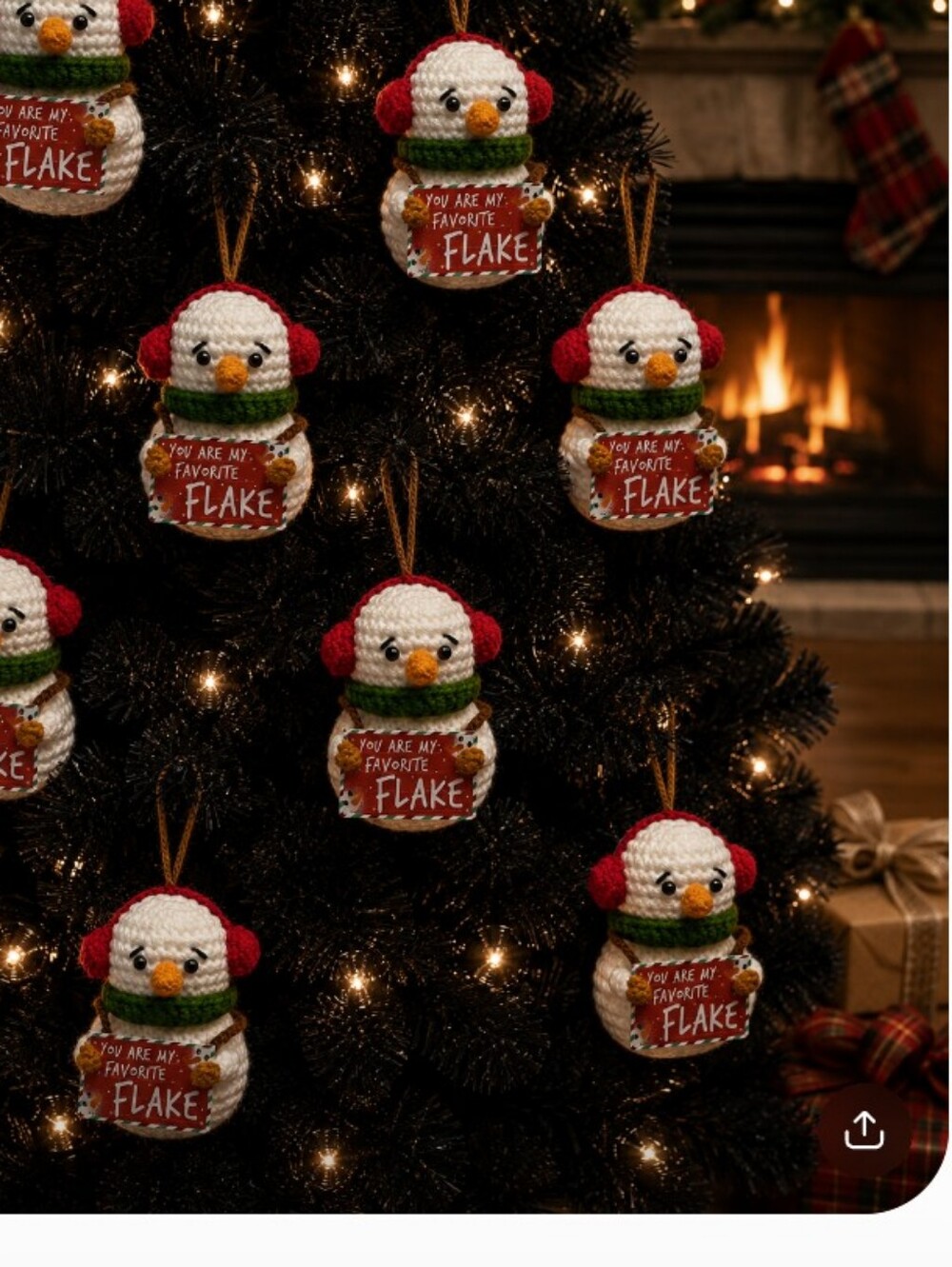 Hand Crafted White Snowman with Red Ear Muffs and Green Scarf - Picture 9 of 12